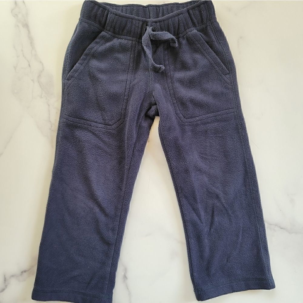 Gymboree 3t navy blue pull on cozy sweatpants couch potato toddler straight leg